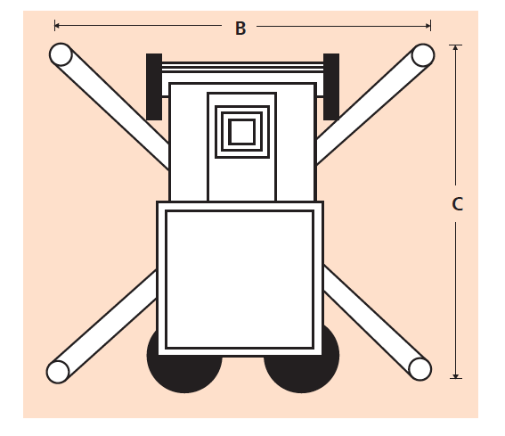 Snorkel UL25/UL32/UL40 Outrigger Footprint